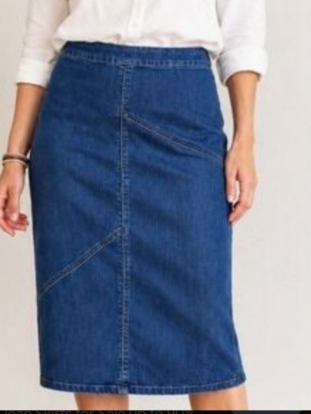 Christopher Bank Blue Denim Midi Pencil Skirt - Women Jeans Size 4P